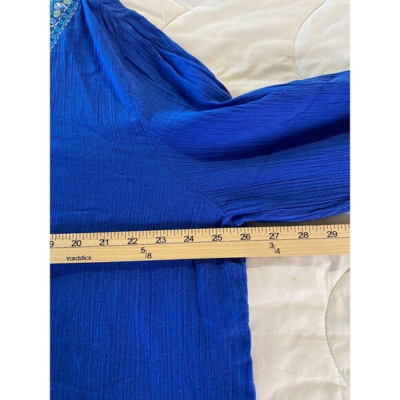 Alfred Dunner Women's Plus Sz 18 Blue Cotton Embroidered Embellished V-Neck Top - Picture 11 of 12